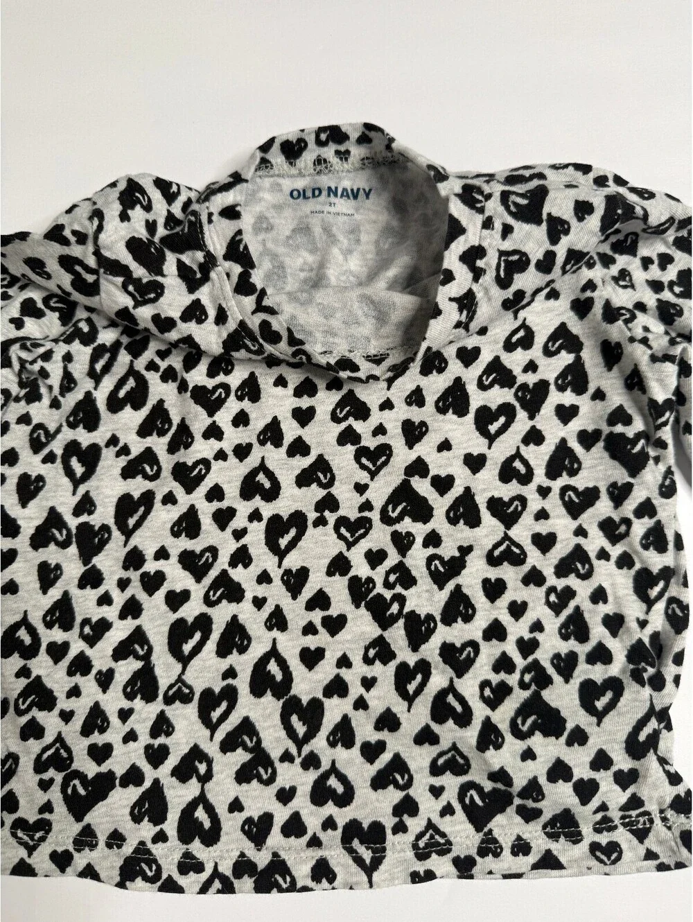 Old Navy Toddler Girls Heart Print Long Sleeve Shirt Size 2T